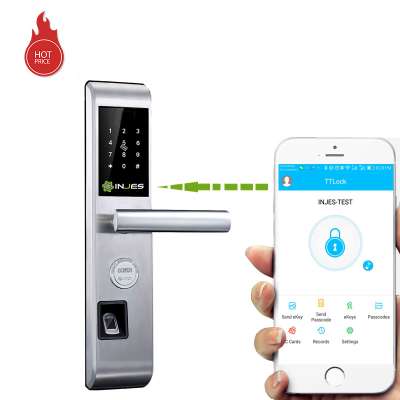 Injes fingerprint reader door lock stainless steel door lock double sided fingerprint door lock (KF158)